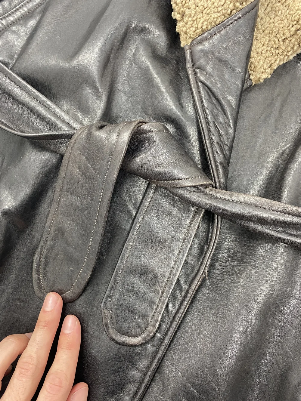 ジャケット・アウター archive DKNY leather car coat y2k archive DKNY leather car coat y2k